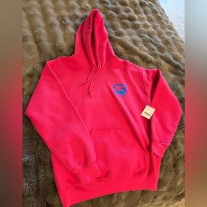 Cyclebar Pink Hoodie with Blue Logo